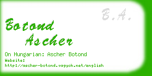 botond ascher business card